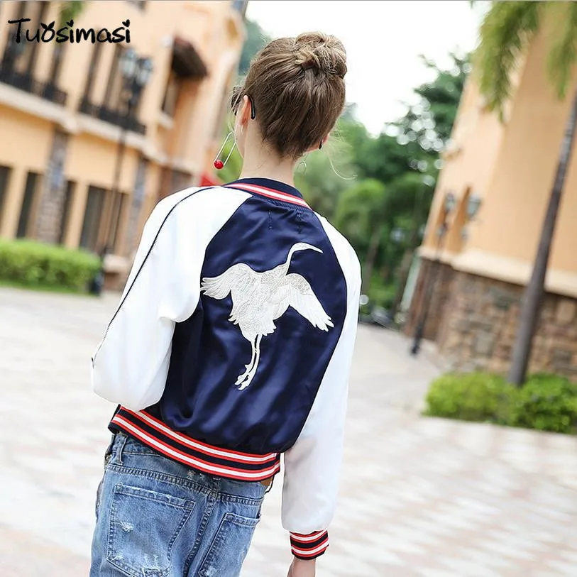 2017 Осень краны Вышивка Лоскутное китайский stytal бейсбольная форма повседневная