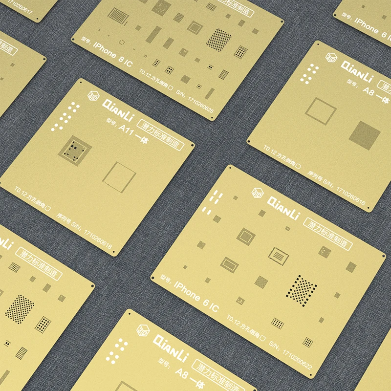QIANLI Золотая 3D стальная сетка для IPHONE 5 5S 6 6P 7 7P 8 PLUS NAND IC ремонт ЦПУ оловянный шаблон