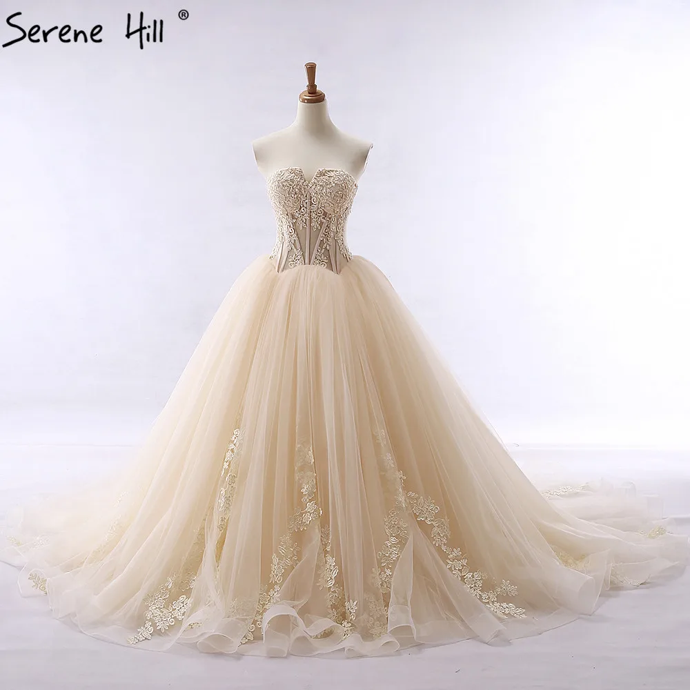 Свадебное платье цвета шампанского без бретелек на шнуровке 2020|vestido de noiva|de noivatulle