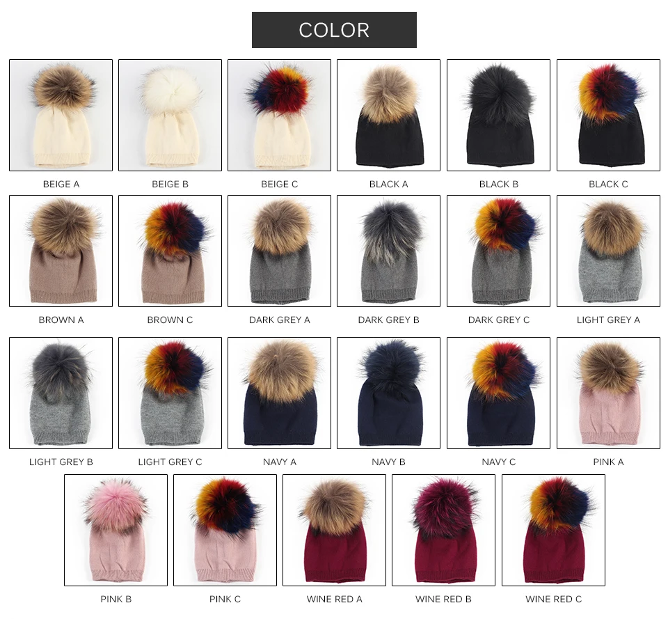 Geebro/Шапка-бини для новорожденных; Осенняя шерстяная шапка Skullies Beanies с помпоном из меха енота для мальчиков и девочек; объемная шапка с настоящим помпоном