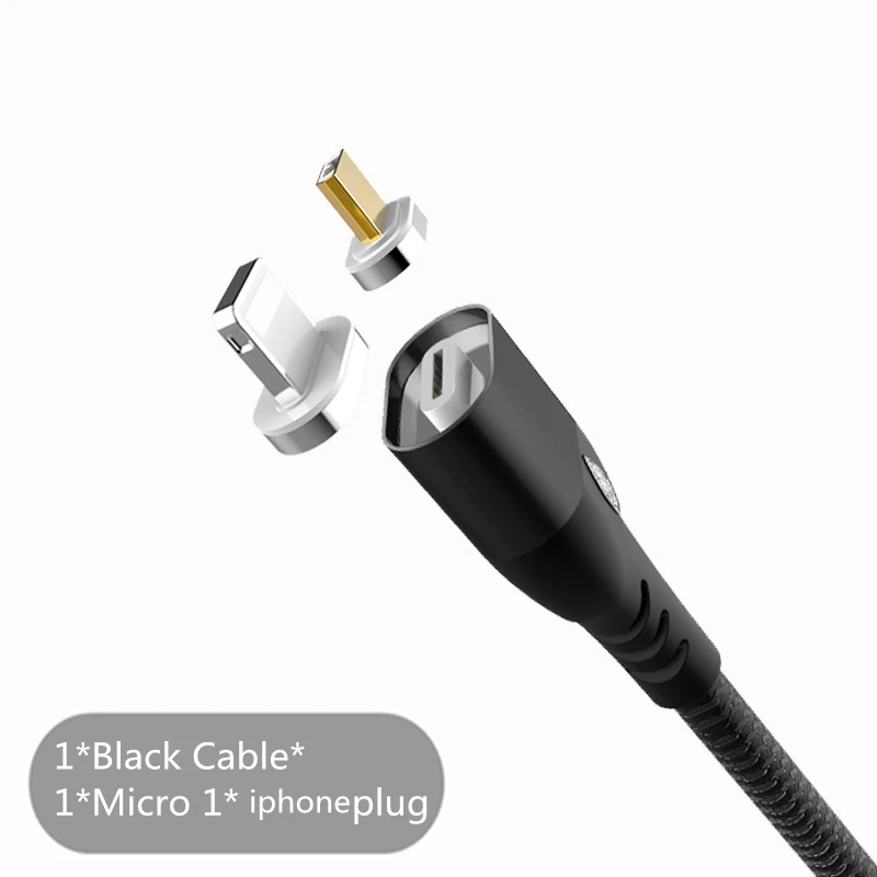 1micro 1 ios black KingFriend Магнитный Micro USB кабель для iphone samsung type C быстрое зарядное устройство Магнитный зарядный адаптер usb type C кабель для мобильного телефона - Цвет: 1micro 1 ios black