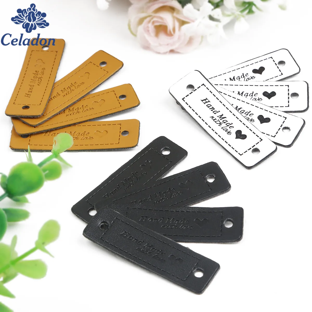 Кожаные бирки ручной работы с сердечками для влюбленных 12 шт./лот подарки