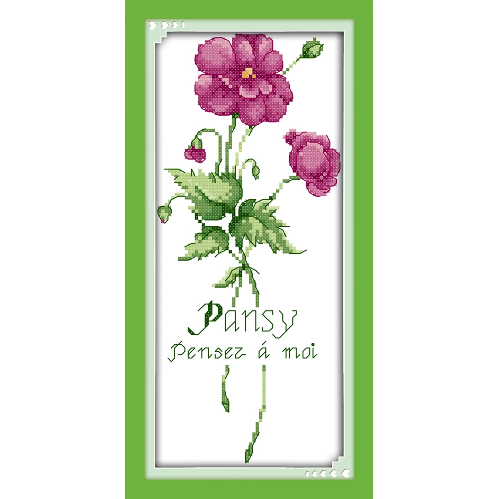 Вечный любовь Панси китайский крестиком наборы экологический хлопок чистый