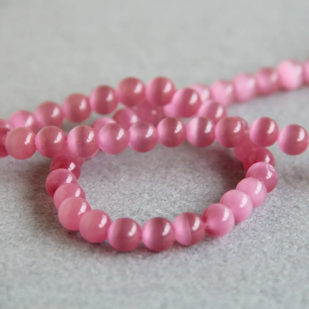 8 мм аксессуар для ювелирных изделий Розовый стеклянный круглый камень