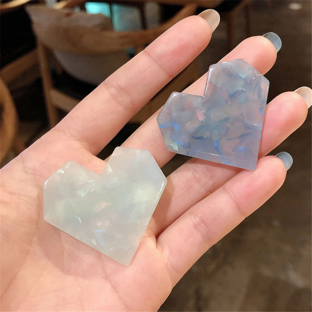 Women Acrylic Hairpins Barrettes Heart Headwear Geometric Hairgrips Korean Hair Accessories New