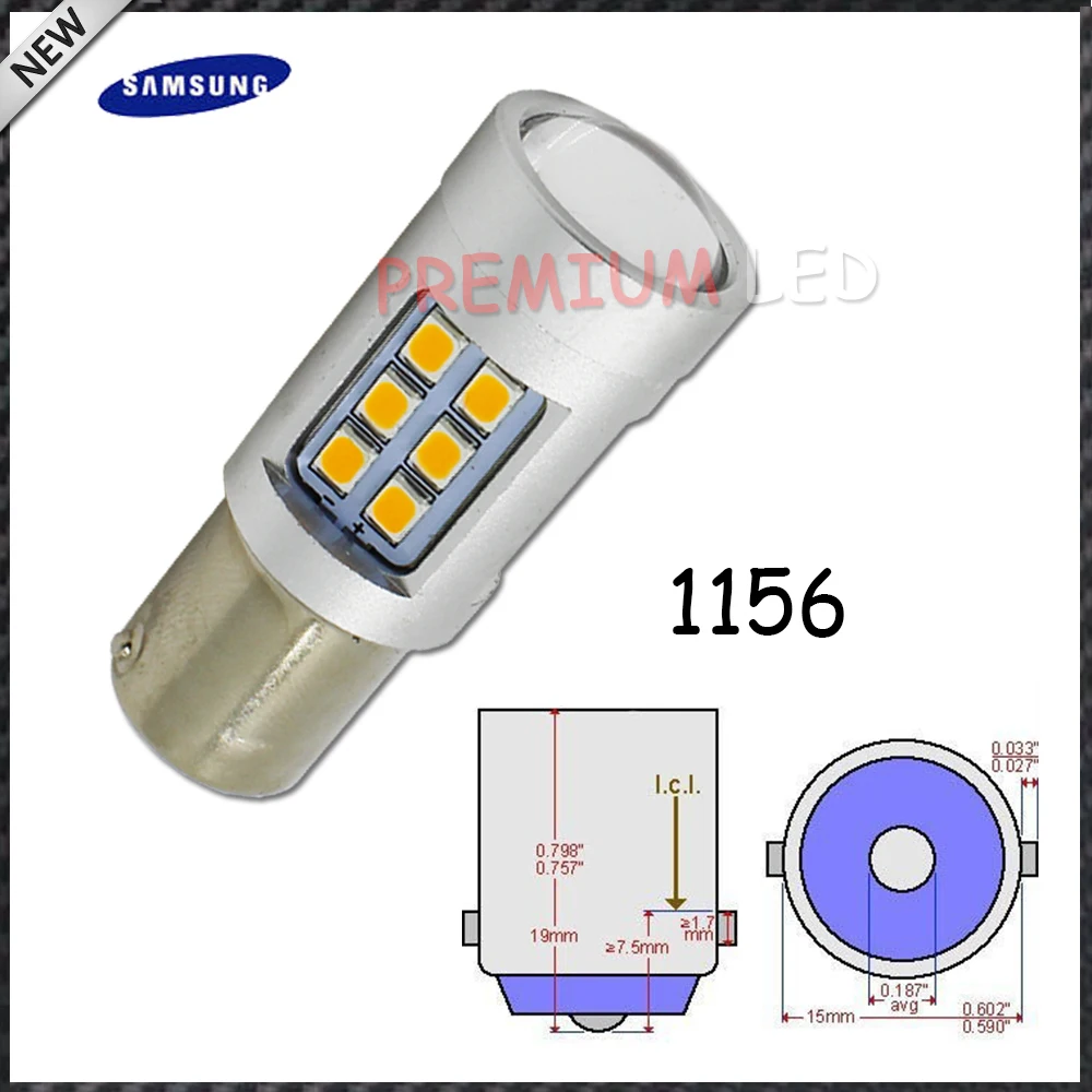Ijdm Желтый янтарь ошибок 2835 LED 1156 P21W светодиодные лампы для автомобилей спереди