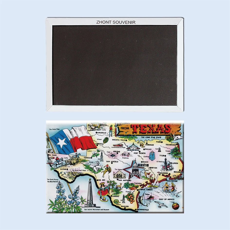 Декоративная наклейка поздравления с магнитами на холодильник из техасской