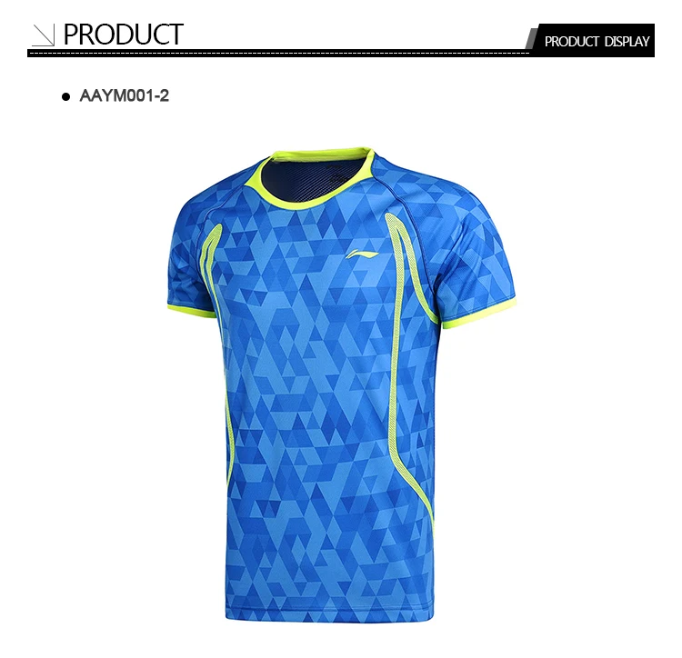 Li-Ning, мужские рубашки для бадминтона, дышащий светильник, футболки для соревнований, топ, Удобная подкладка, Спортивная футболка AAYM001 MTS2672