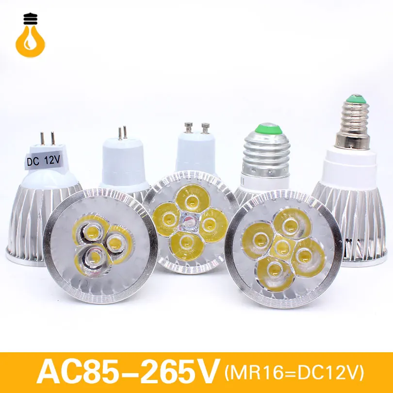 1 шт. затемнения светодиодный светильник E27 220 V 110 GU5.3 Светодиодный точечный GU10 9 Вт