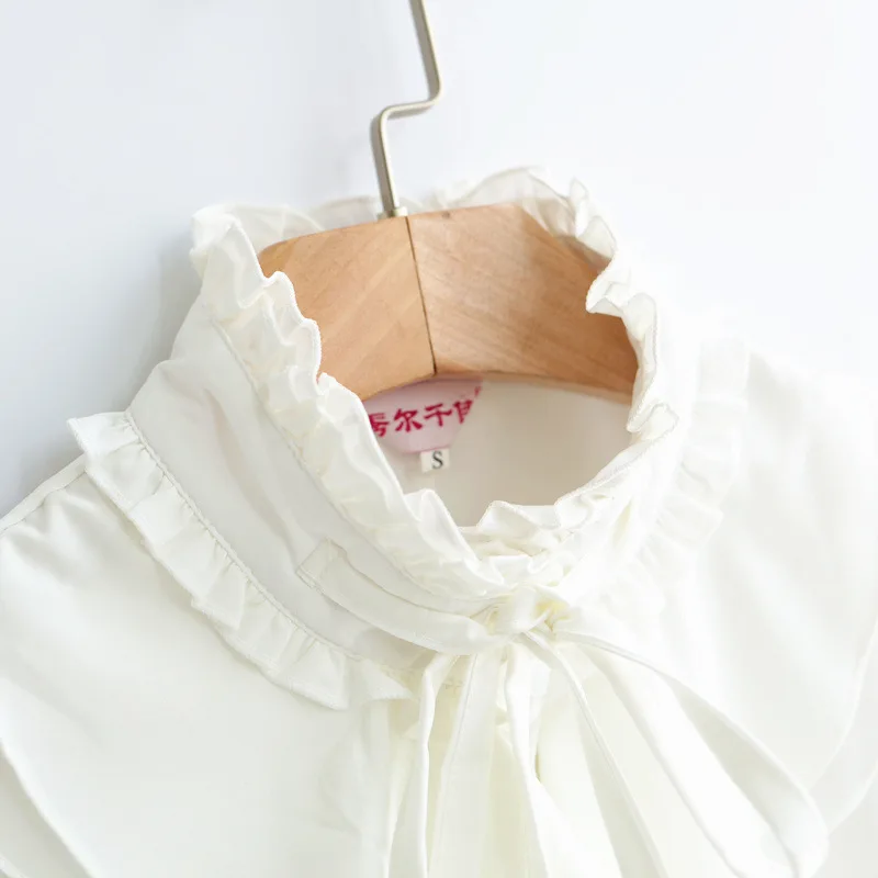 Блузка женская белая с воротником стойкой|plus size blouses|plus blouse womenblouses plus |