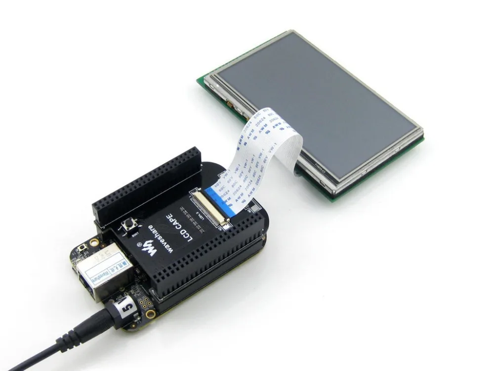 BeagleBone Black Rev C Development Board Kit 512MB DDR3 4GB 8bit eMMC 1GHz ARM Cortex-A8 +4.3inch LCD Screen + Cape Cables |