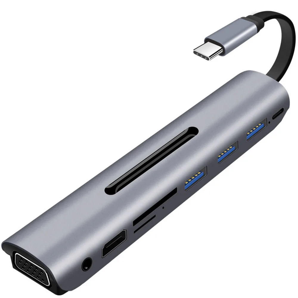 Док-станция с разъемом типа C HDMI VGA USB power Delivery Hub для ноутбука Macbook Pro hp DELL Surface lenovo samsung Dock