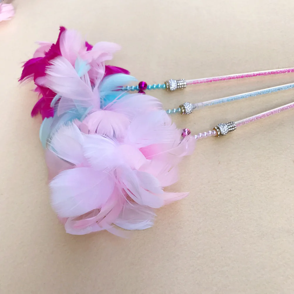 Funny Cat Teaser Toy with Bell Feather Wand Stick Pet Kitten Play Interactive Toys XB 66 | Дом и сад