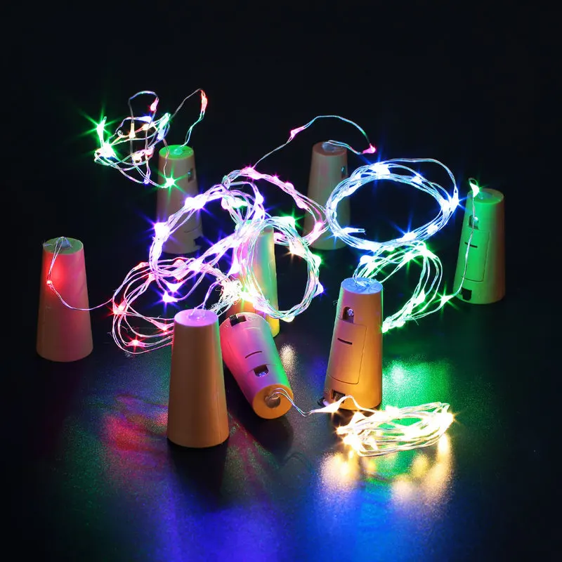 3 шт. 70 мм 15LED лампа для бутылки вина в форме пробки батарея медная проволока