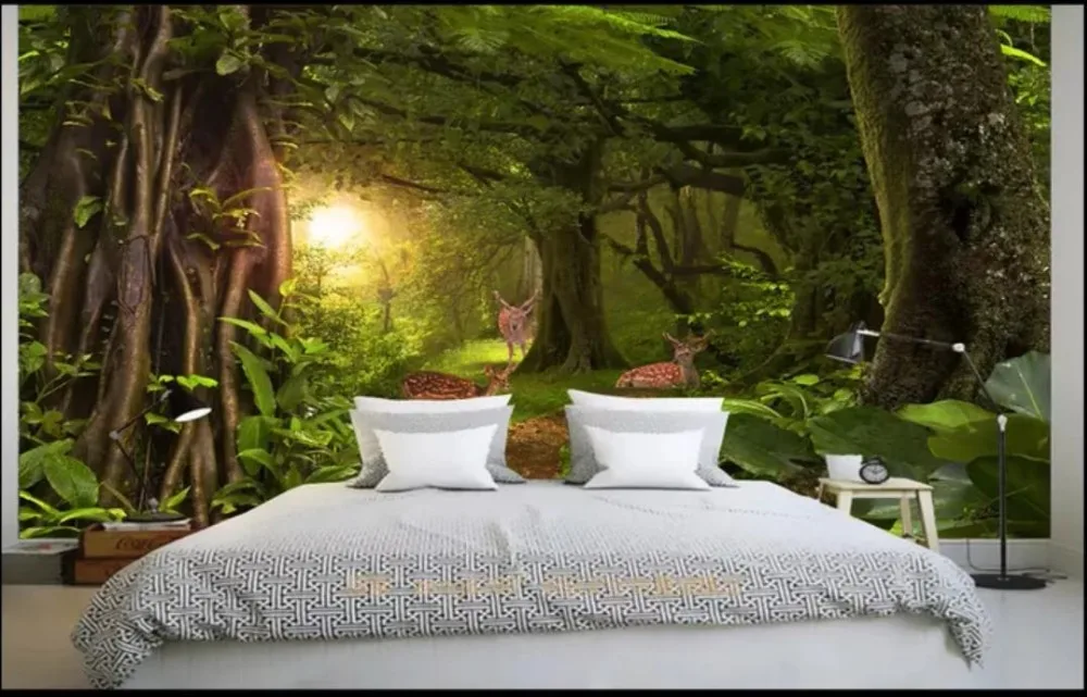 Пользовательские фото обои 3d для стен 3 d пасторальный мультфильм лес