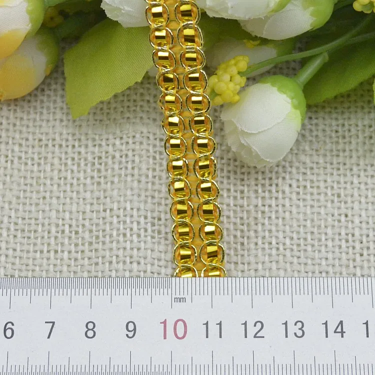 Яркие кружевные ленты с отделкой золотистые и Серебристые плетеные Аксессуары