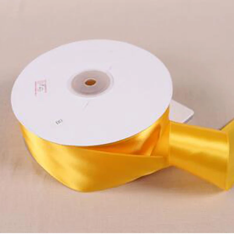 

A Roll Golden 100 Yards Ribbon Polyester Satin Fabric Ribbon Wedding Christmas New Year Home Decoration Wrap DIY Accessories
