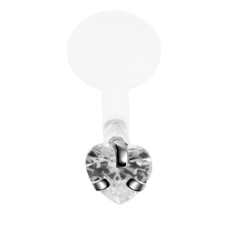 1 шт. PTFE Bioplast губы iercings кристалл Labret кольцо губ Morne Козелок Уха стержни комплект губ пирсинг кольца, пирсинг тела, украшения - Окраска металла: Heart