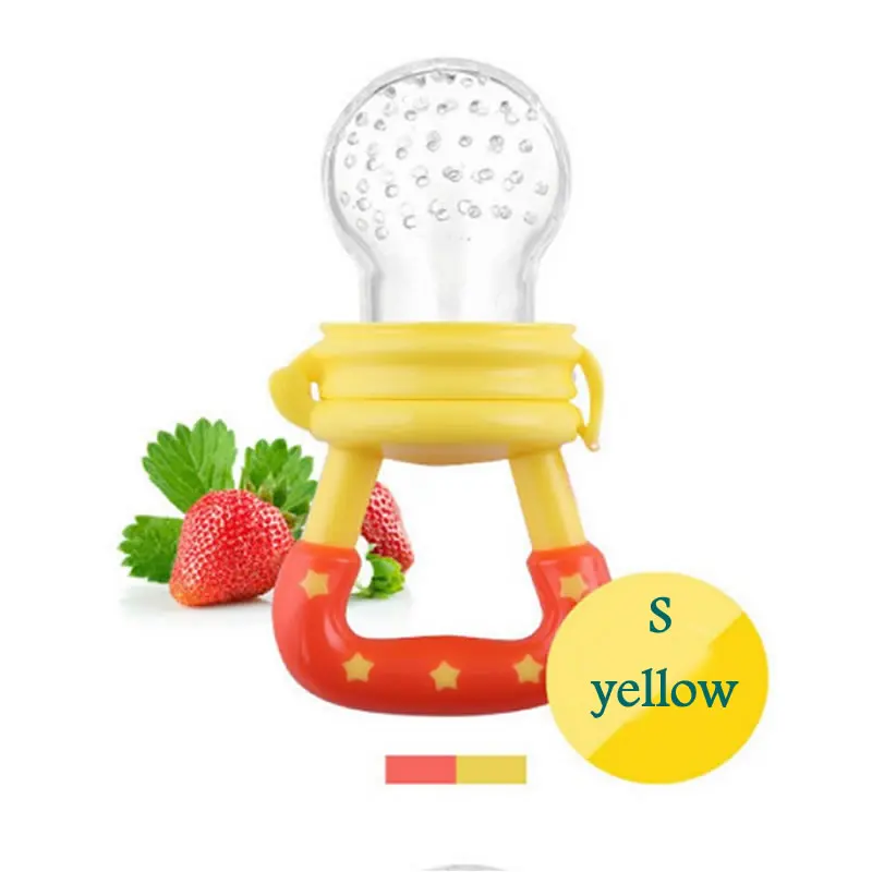 Yellow S Детская соска для свежего питания, соска для малышей, соска для фруктов и овощей, музыкальная силиконовая соска, соска для фруктов, устройство для детских бобов - Цвет: Yellow S