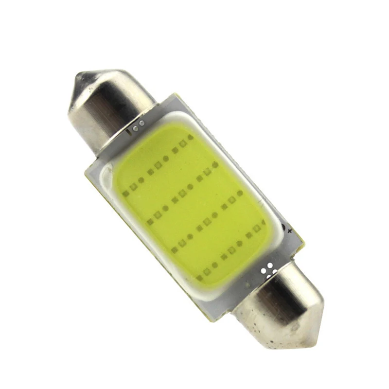 10pcs car buld 12V sigal lamp super bright cob reading interior light decoration Festoon 31mm 36mm Socket auto white lamparas | Автомобили