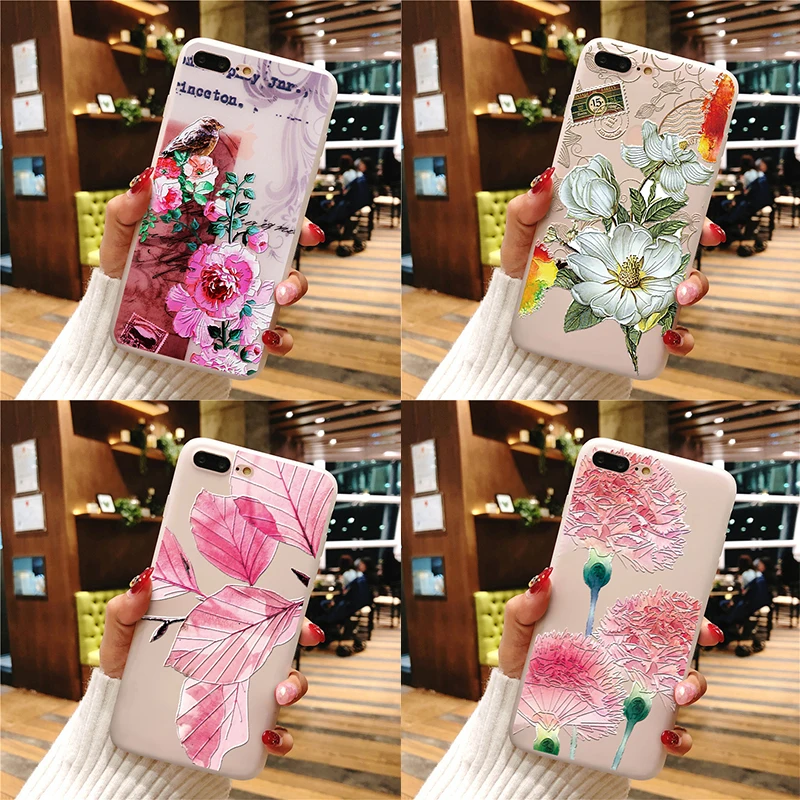 3D с рельефным тиснением цветок ТПУ для Huawei P20 P30 P8 P9 P10 Lite Mini Mate 10 20 2017 Pro Nova 2i 3 3i 3E 4 4E