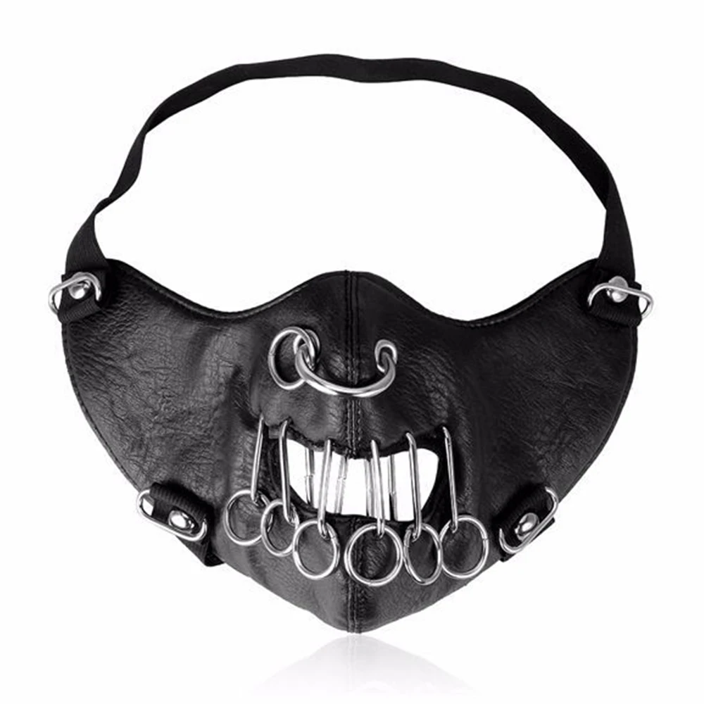 MZ-020-Black Балаклава мотоциклетная маска для лица из искусственной кожи мото маска для лица Ретро Маска для лица Панк косплей локомотив заклепки маска для мужчин и женщин - Цвет: MZ-020-Black