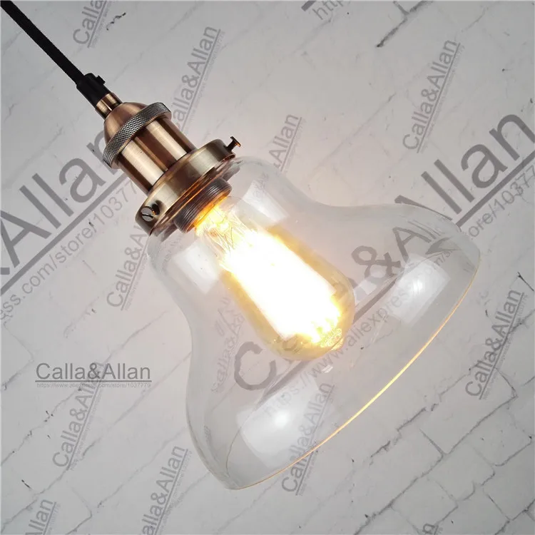 Подвесной светильник в стиле ретро для лампочек Эдисона 220 В E27|lamp loft|clear glass shadeglass