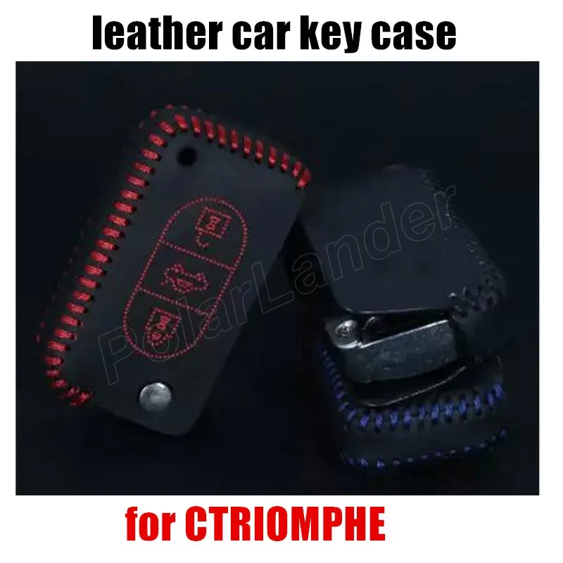 Только красный пригодный для CITROEN CQUATE CTRIOMPHE ключа автомобиля чехол из натуральной