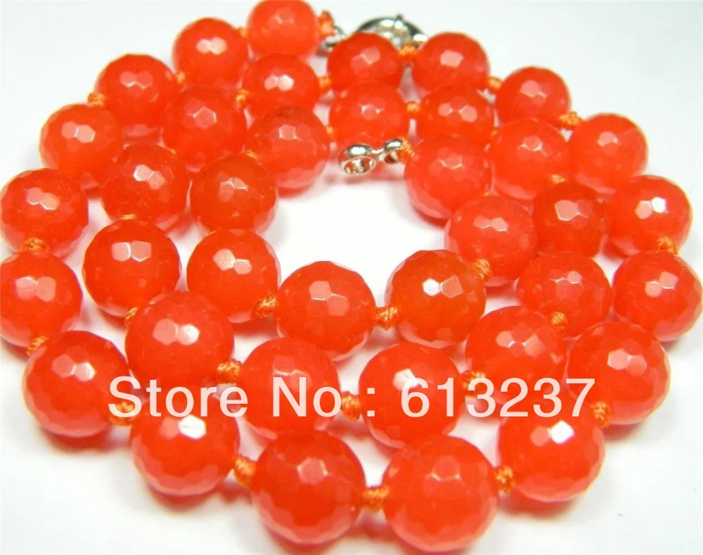 Натуральный камень окрашенные оранжевый 10 мм граненые круглые халцедоны бусины