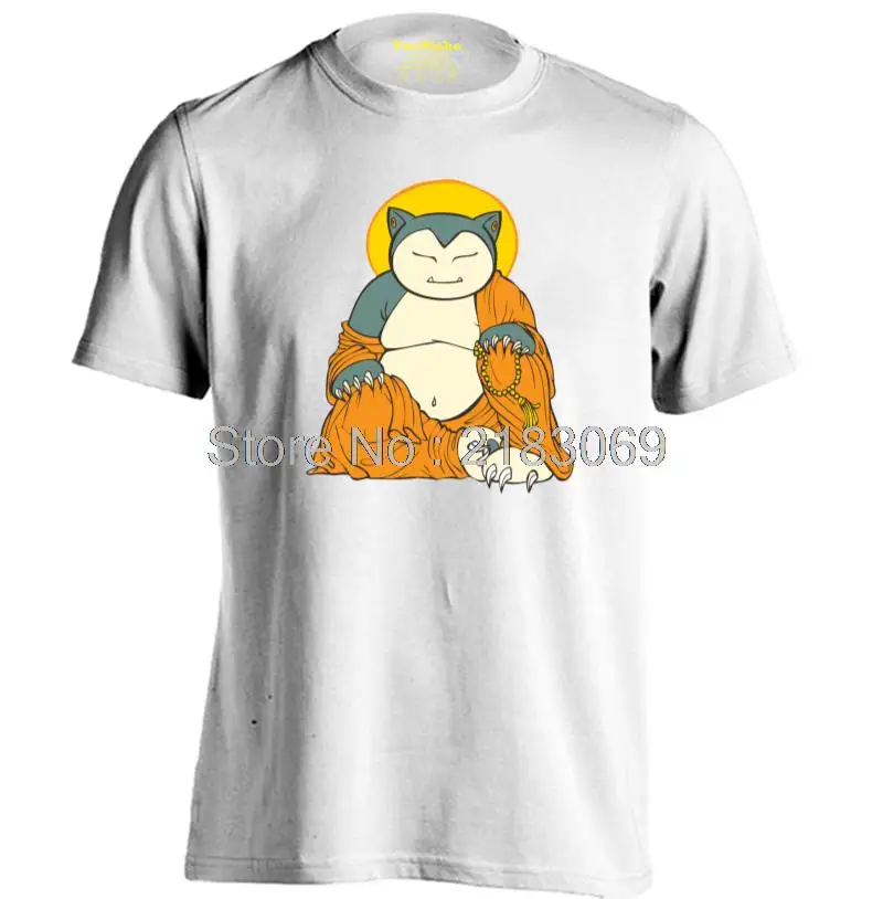 Buddha Snorlax Mens &amp Womens Cotton Personalized Comfortable T Shirt | Мужская одежда