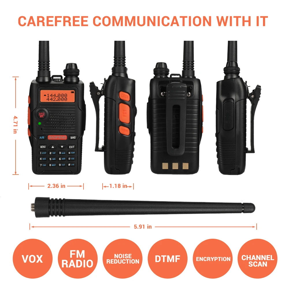 Рация Baofeng UV 5R EX 5 Вт Двухдиапазонная с функцией двухсторонней радиосвязи|Рации| |