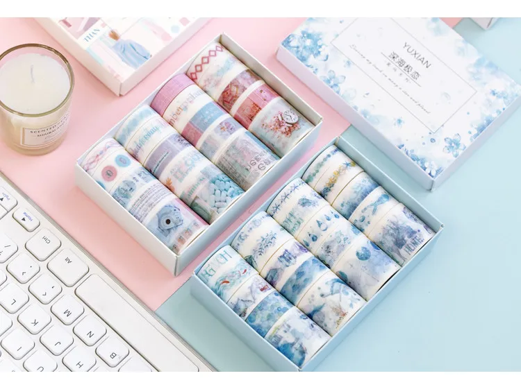 20 шт. милый Единорог васи лента Kawaii розовая декоративная клейкая лента простая маскирующая лента для детей Скрапбукинг DIY Альбомы для фото