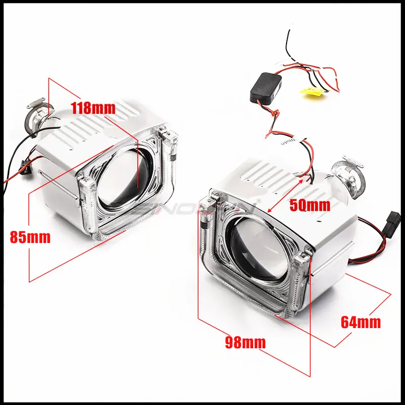 sinolyn 2 5 inch projector bi xenon lens for h4 h7 car angel devil eyes h1 hid led bulb headlight lenses lights car accessories free global shipping