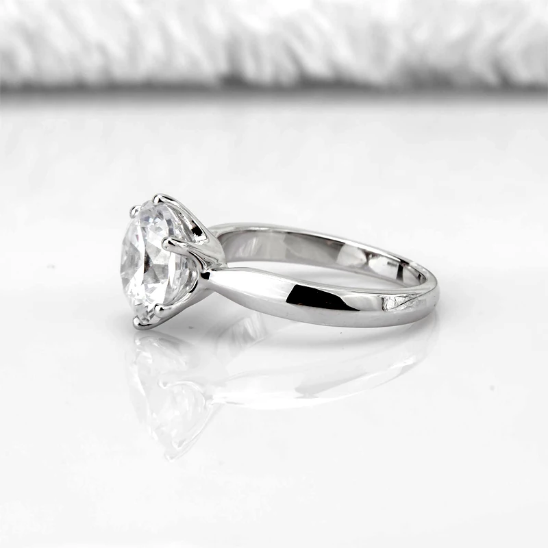 COLORFISH 3.5ct Помолвочное с солитёром кольцо Классические шесть когтей круглой