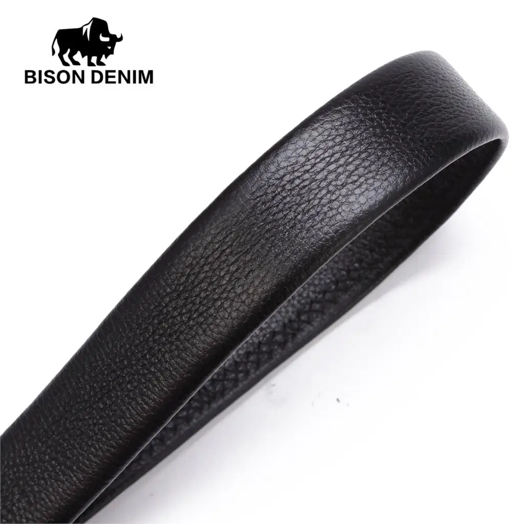 Бренд BISON DENIM, мужской ремень из натуральной кожи, мужские ремни с автоматической пряжкой, повседневный ремень для деловых мужчин, ремень 3,4, ширина N71283