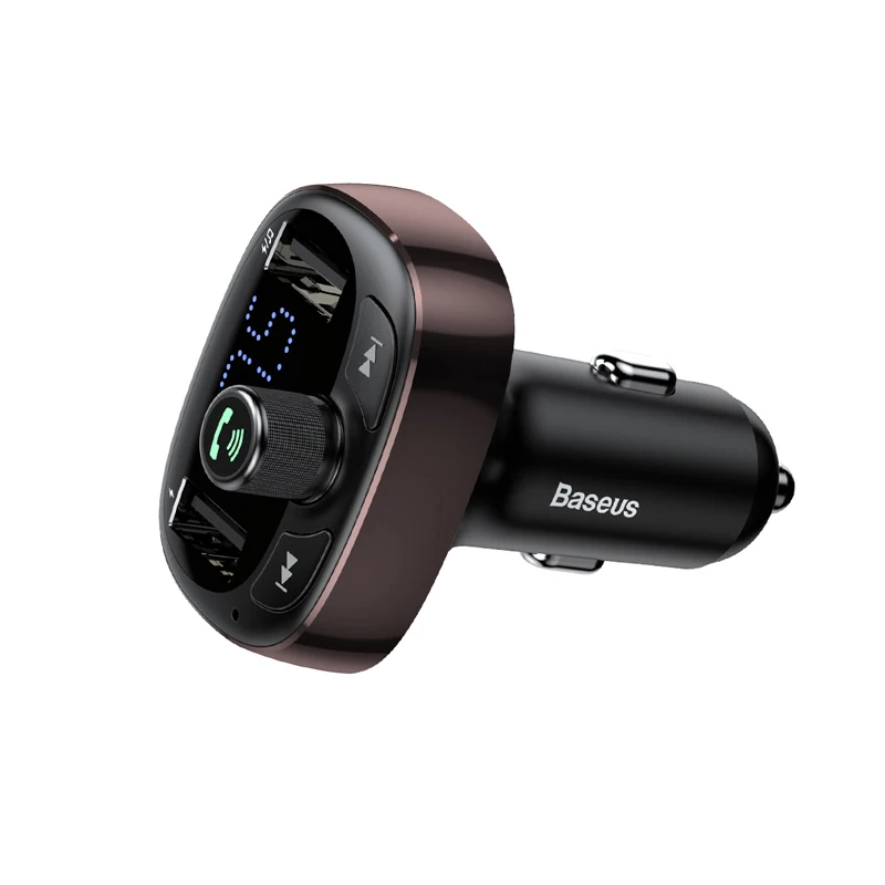 coffee Baseus fm-передатчик модулятор Bluetooth Handsfree автомобильный комплект аудио mp3-плеер с 3.4A двойной USB автомобильный fm-передатчик зарядное устройство для телефона - Название цвета: coffee
