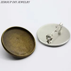 ZEROUP 10 шт. Античная бронзовая белая K покрытая основа для броши, основа, стеклянный кабошон, поднос, принадлежности для ювелирных изделий