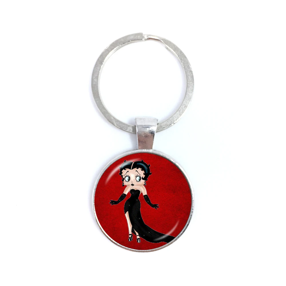 Naive и сексуальный Hyperbole Betty Boop серии узор 25 мм круглый стеклянный кабошон брелок ручной работы для гламурного подарка