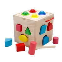 montessori seventeen hole shape cognitive box wooden toys early learning toys wood percussion toys