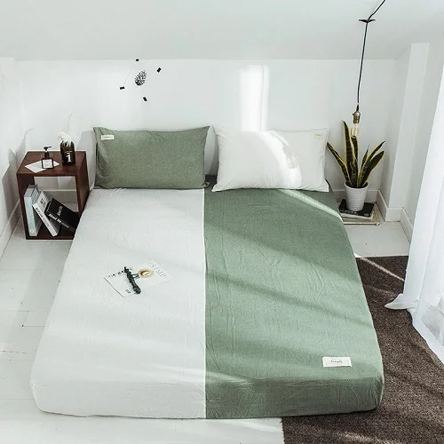 fitted sheet 7 Мягкая и дышащая Простыня из хлопка, простыня на кровать, Наволочка на кровать, sabanas 160/180x200 см - Цвет: fitted sheet 7