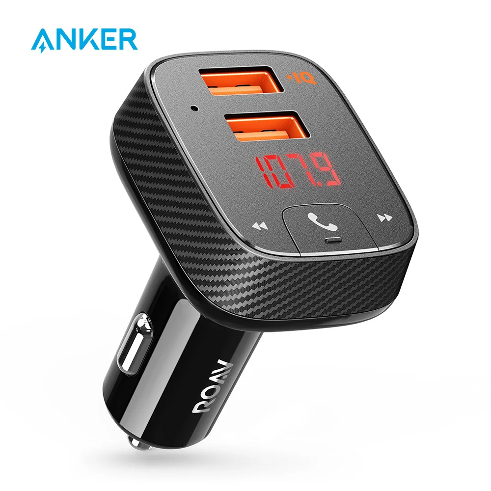 Anker Roav SmartCharge F2 fm-передатчик Bluetooth приемник Автомобильное зарядное устройство с Bluetooth 4,2 Приложение Поддержка USB накопитель для воспроизведения MP3