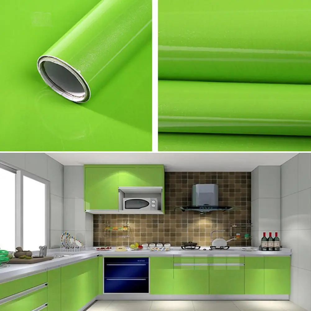 Шкаф наклейка на шкаф сплошной Цвет Водонепроницаемый Обои 5 м плотные обои