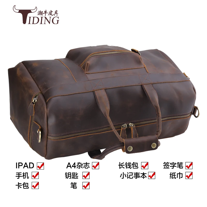 Мужские дорожные сумки из коровьей кожи новинка 2017 Мужская винтажная Модная