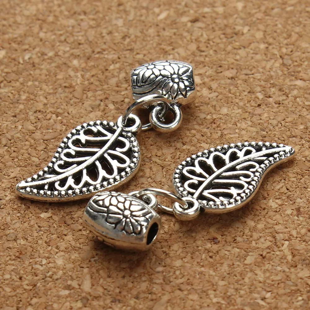10 шт. винтажные резные подвески в виде листьев с большим отверстием 2 5 мм 11 х19 для