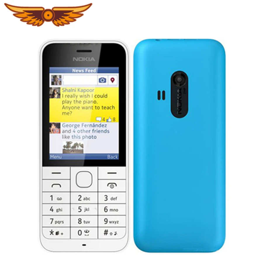 Разблокированный Nokia 220 GSM 2,4 дюймов две sim-карты 2MP камера Bluetooth fm-радио 1100 мАч отремонтированный мобильный телефон