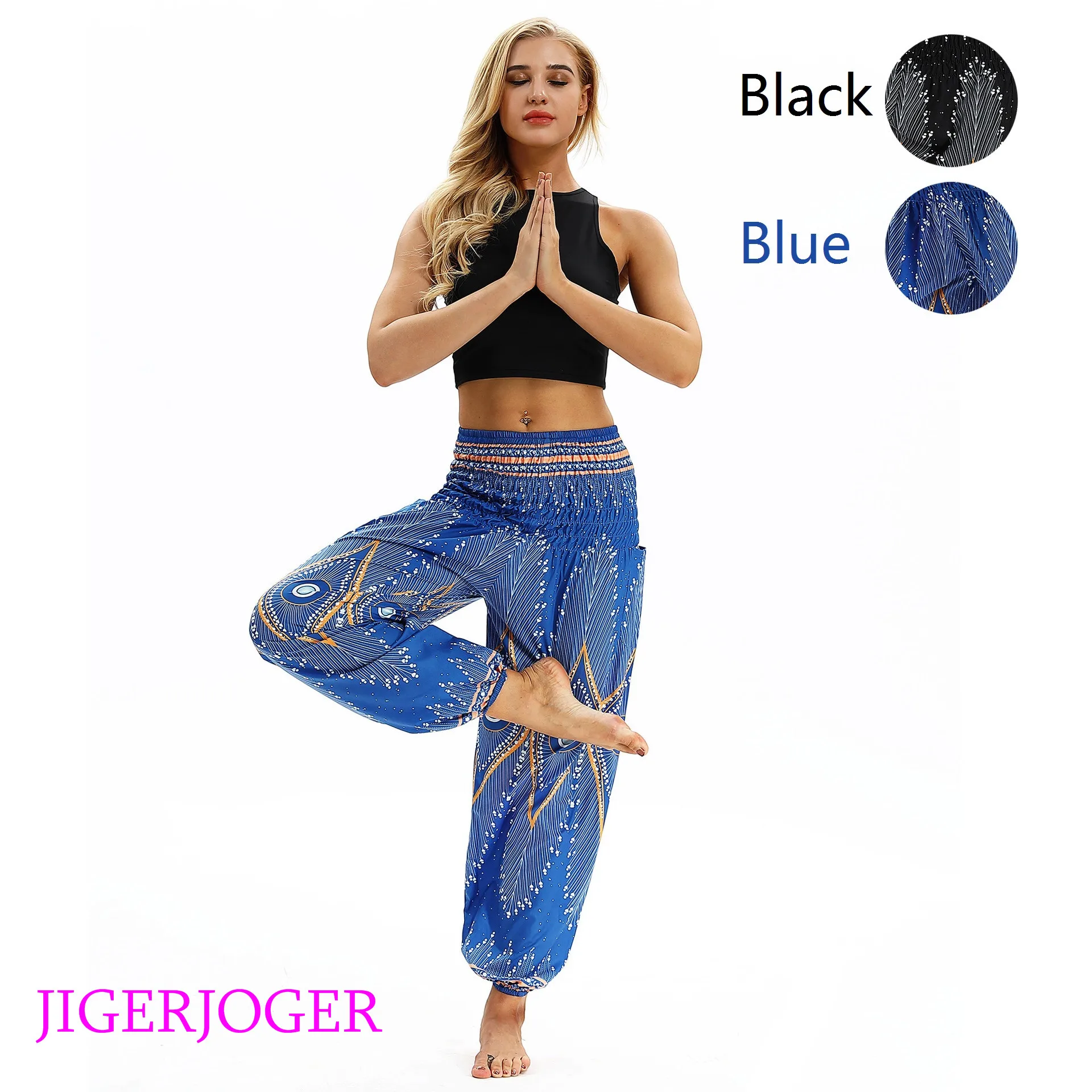 JIGERJOGER 2018 3D цифровая печать свободные штаны для путешествий отдых йоги с высокой