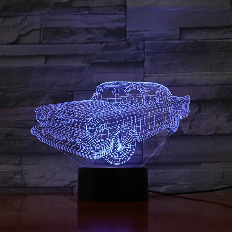 Светодиодный ночник 3D седан настольная лампа домашний декор украшение для