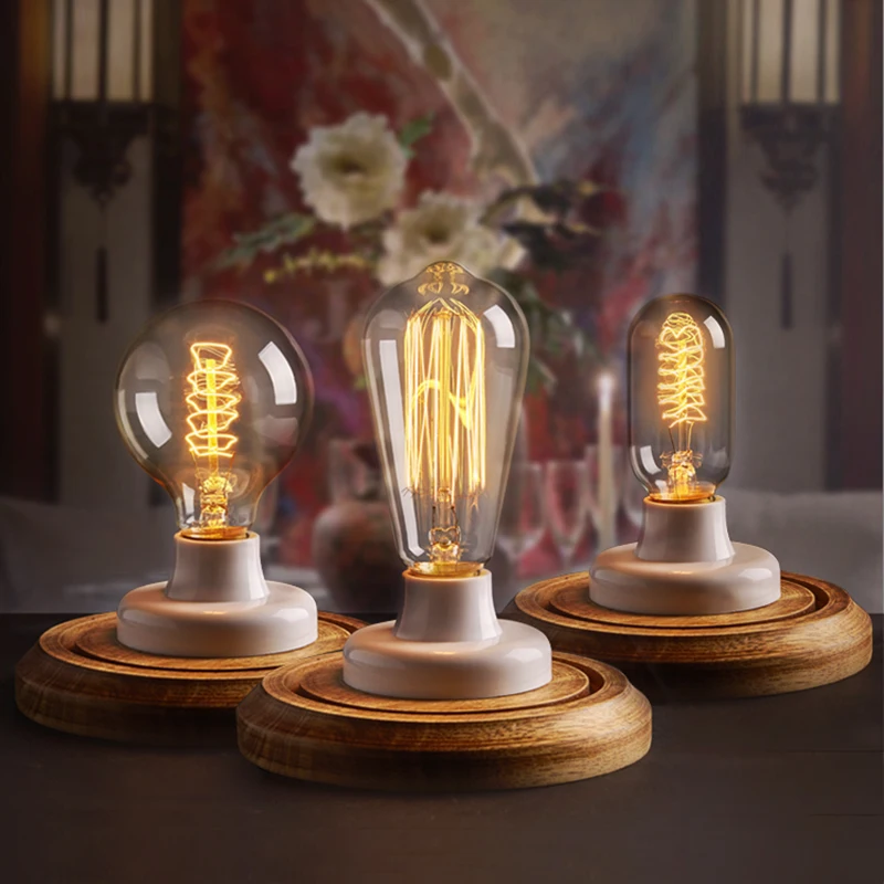 EL ретро Edison LED светильник лампочка E27 E14 40W 220V ST64 C35 G80 G95 T45 T30 T185 T10 A19 ST64 ампулы лампы Винтаж ламп Эдисона