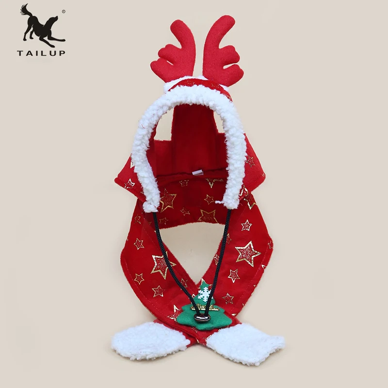 TAILUP S-XXL Dog Cat Caps Pet Santa Birthday Scarf Antler Christmas Hat Costume for Puppy Kitten Small Pets Accessories |