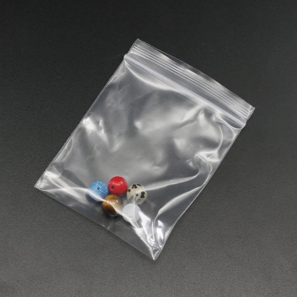 1 pack 4*6/5*7/6*8/7*10cm Bulk Thick Jewelry Packaging Zip Zipped Lock Reclosable Plastic Poly Clear Bags For DIY Stockpile